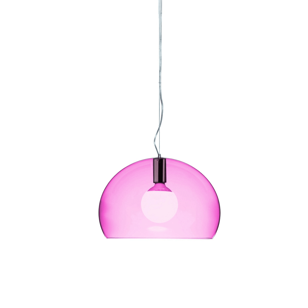 Fly Suspension Lamp hanging lamps Kartell Small - Transparent Pink