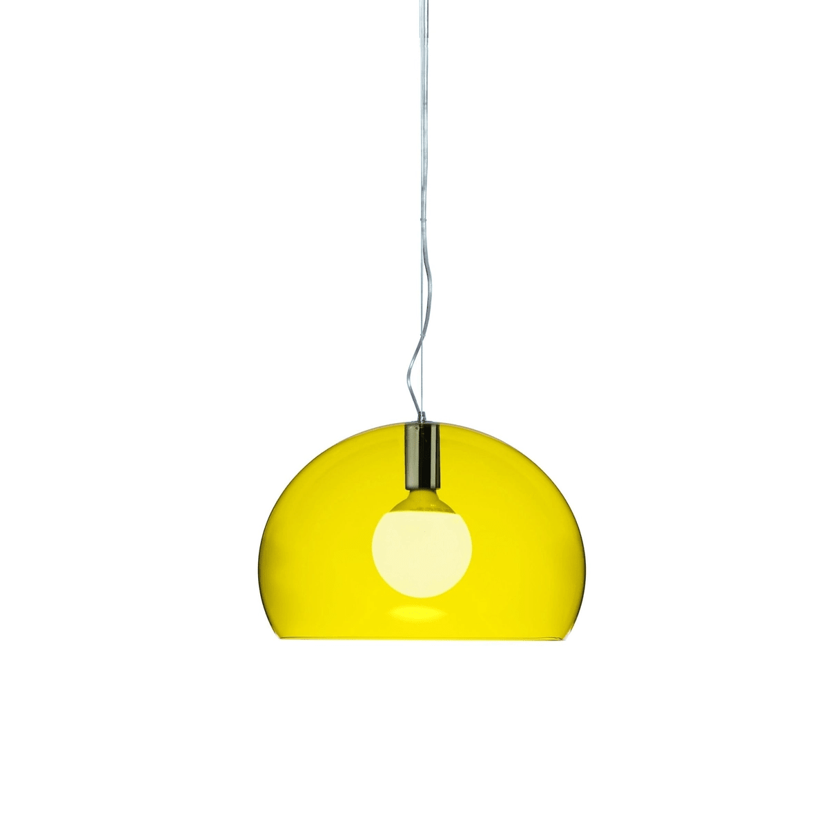 Fly Suspension Lamp hanging lamps Kartell Small - Transparent Yellow