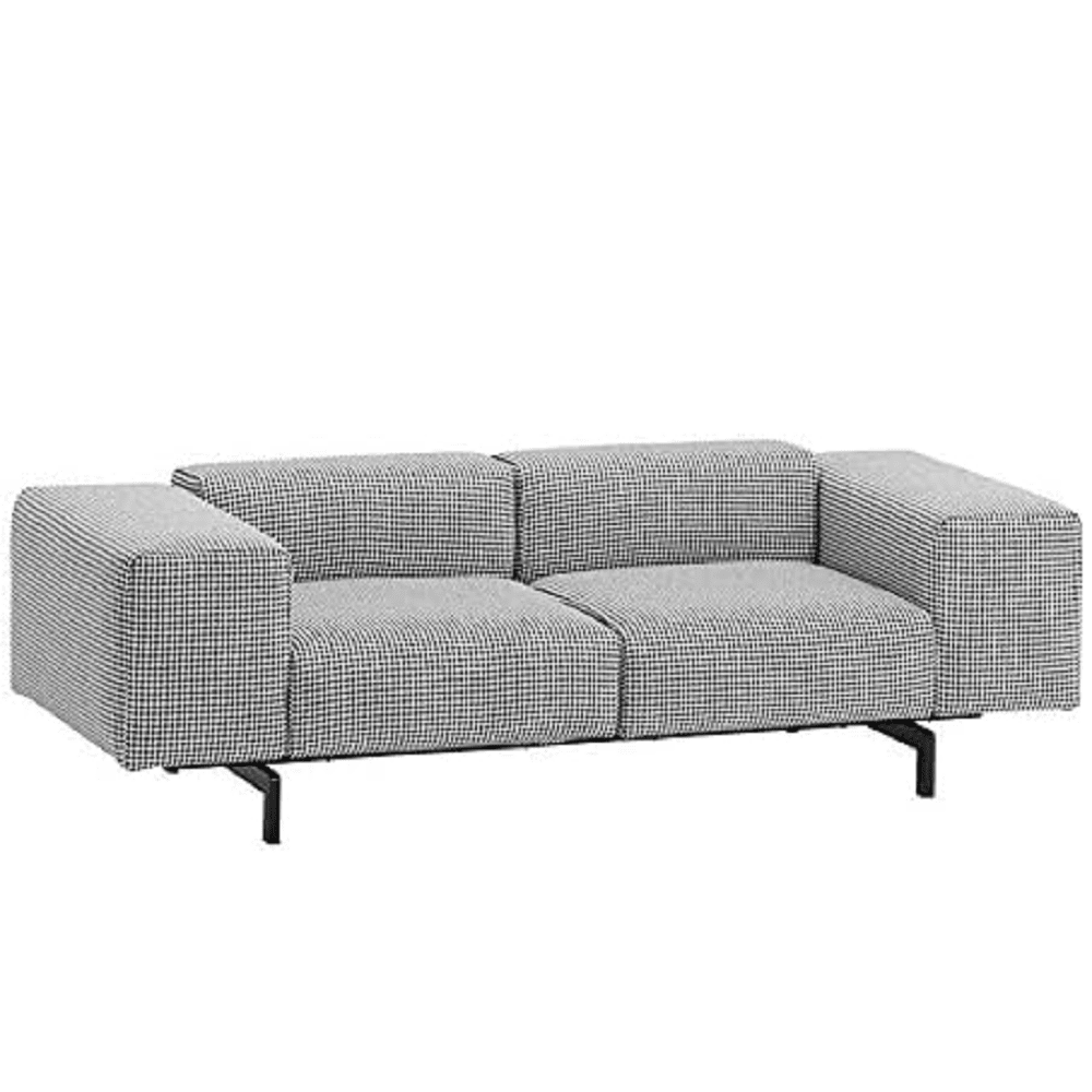 Largo Sofa Sofa Kartell 2 Seater Houndstooth/Grey