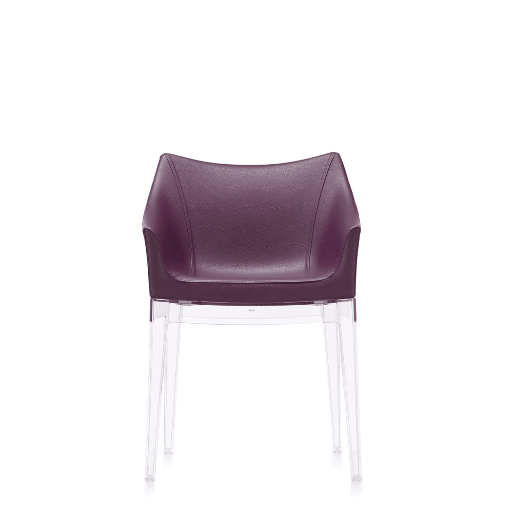 Kartell Madame Chair Chair Kartell Transparent Base - Ecoleather Plum