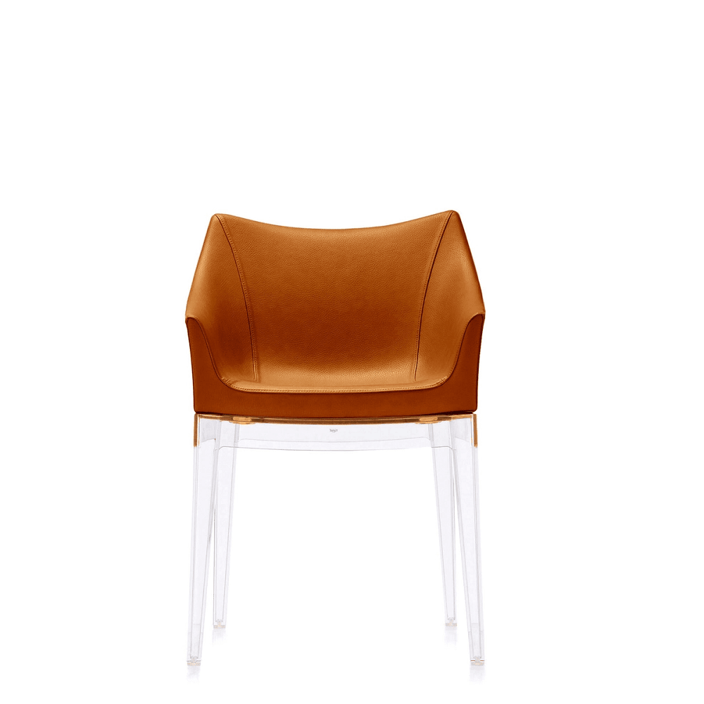 Kartell Madame Chair Chair Kartell Transparent Base - Ecoleather Tobacco