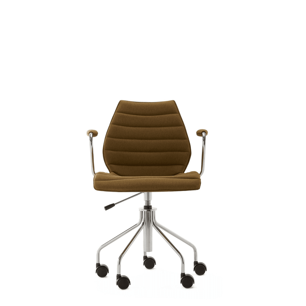 Maui Soft Swivel Armchair Height Adjustable task chair Kartell Noma Mustard