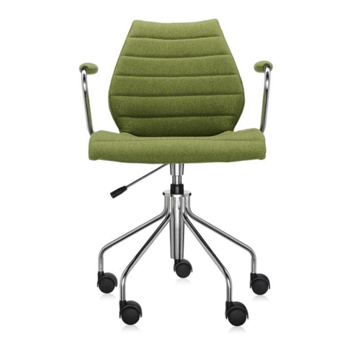 Maui Soft Swivel Armchair Height Adjustable task chair Kartell Trevira Acid Green