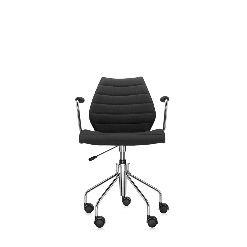 Maui Soft Swivel Armchair Height Adjustable task chair Kartell Trevira Black