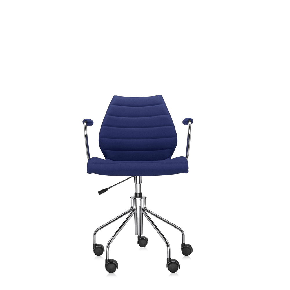 Maui Soft Swivel Armchair Height Adjustable task chair Kartell Trevira Blue