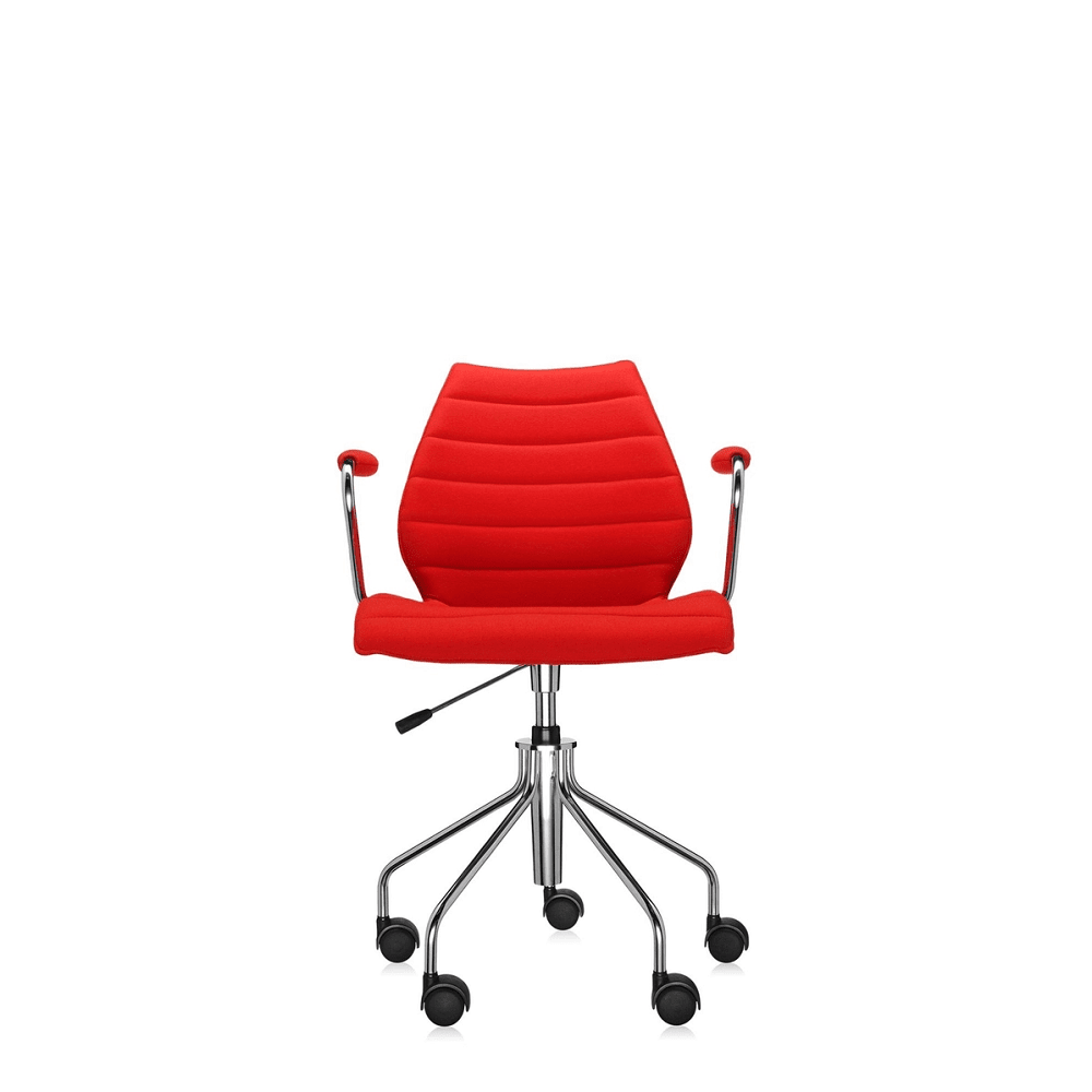 Maui Soft Swivel Armchair Height Adjustable task chair Kartell Trevira Red