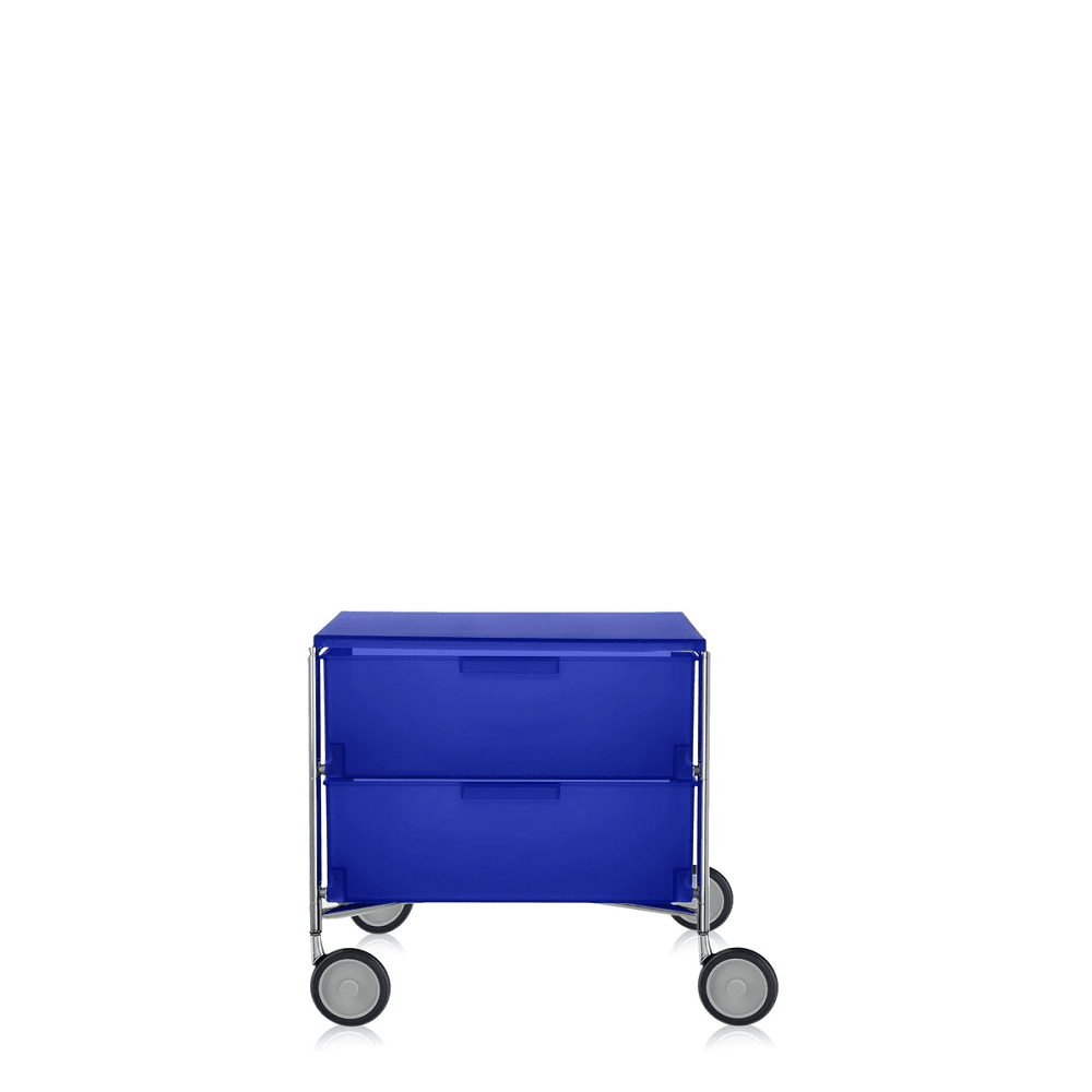 Mobil 2 Drawers With Wheels Shelf Kartell Cobalt Blue