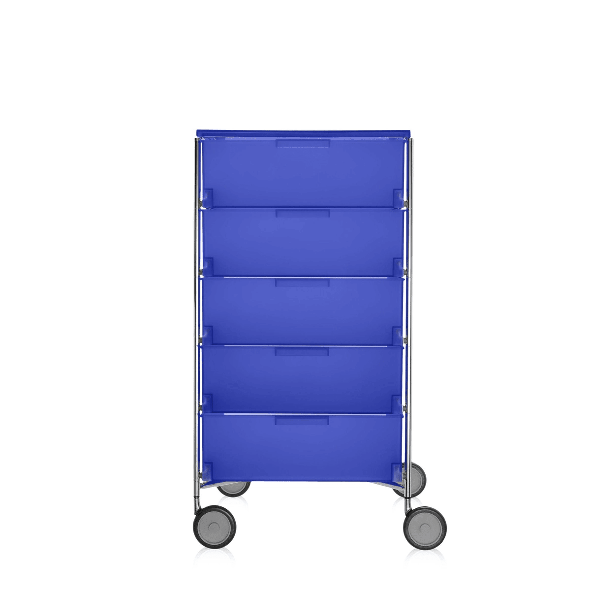 Mobil 5 Drawers With Wheels Shelf Kartell Cobalt Blue