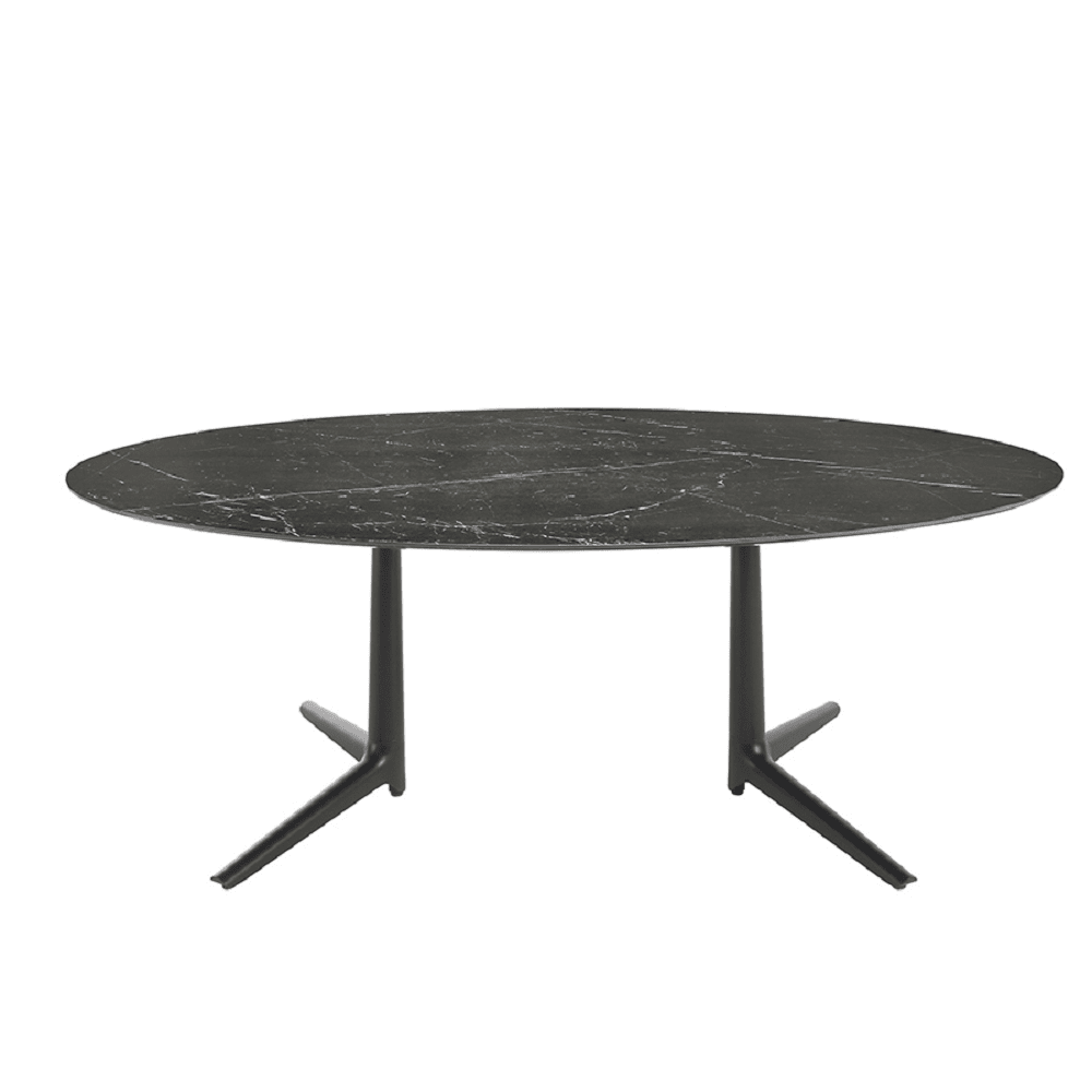 Multiplo XL Oval Table - Oval Top Tables Kartell Black - Marble