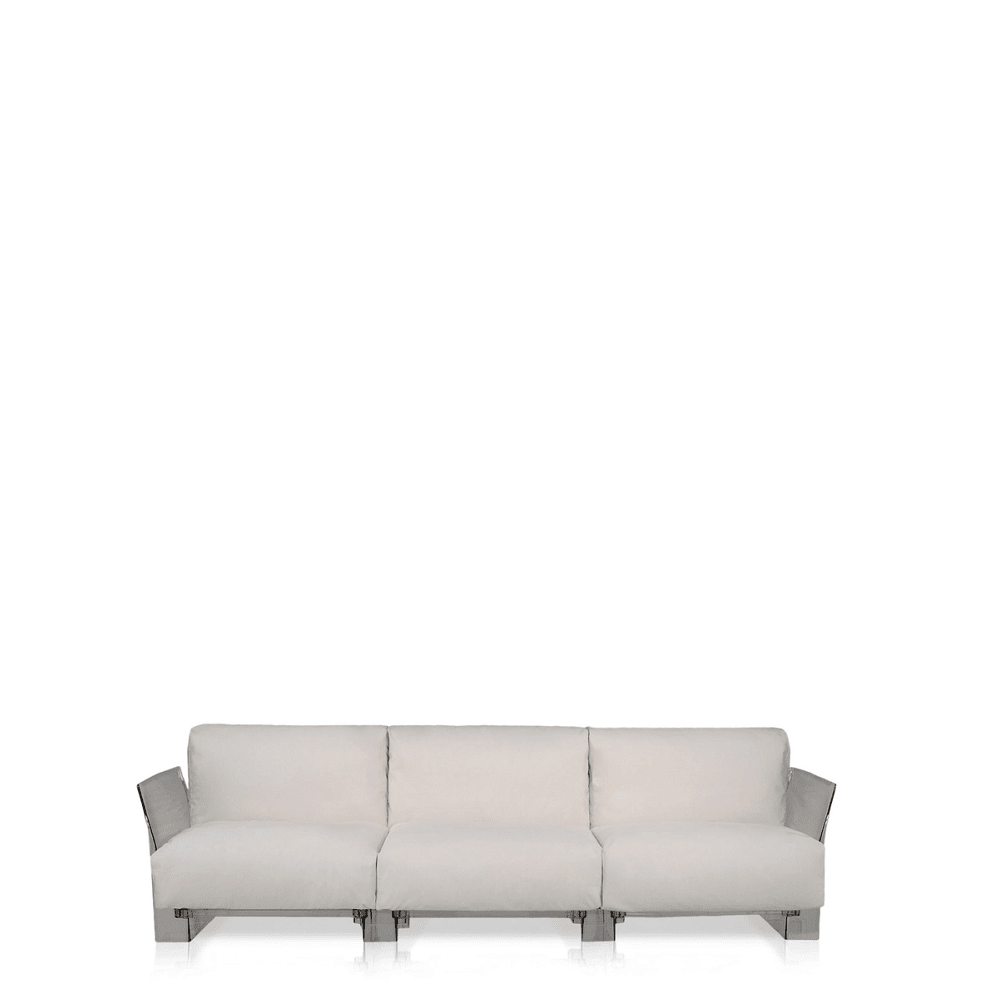 Pop Outdoor Three-Seater Sofa Sofa Kartell Transparent Ecru-Sunbrella