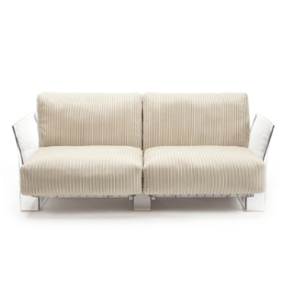 Pop Outdoor Two-Seater Sofa Sofa Kartell Transparent Beige-Stripes