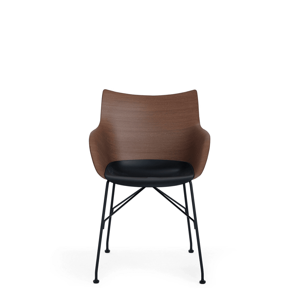 Q/Wood Chair Chairs Kartell Basic Veneer Dark Wood/Black