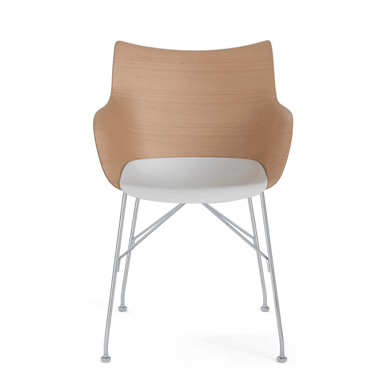 Q/Wood Chair Chairs Kartell Basic Veneer Light Wood/Chrome