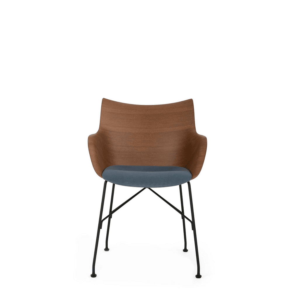 Q/Wood Upholstered Chair Chairs Kartell Dark Wood /Black/ Light Blue