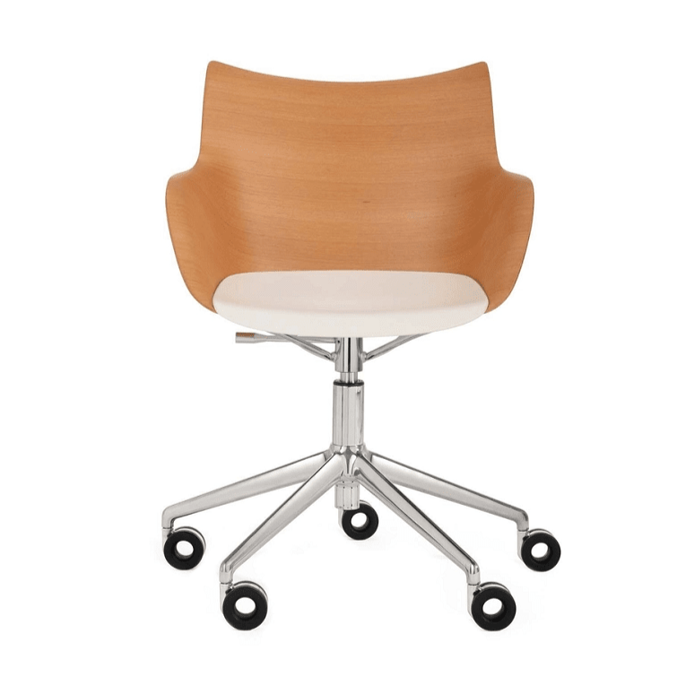 Q/Wood Wheels Chair Chairs Kartell Light Wood/Chrome