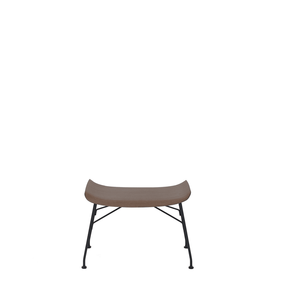 S/Wood Stool Stools Kartell Basic Veneer Dark Wood/Black