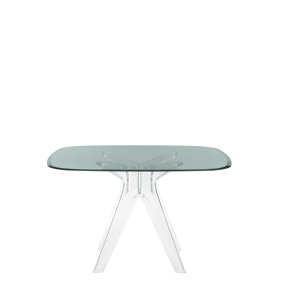 Sir Gio Square Table table Kartell Transparent Smoke Grey