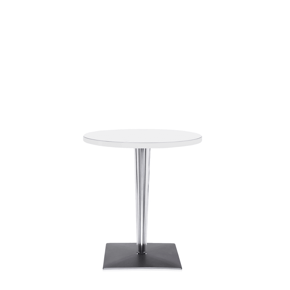 Toptop Outdoor Tables Kartell 27.5" / Square Base / White Round Top