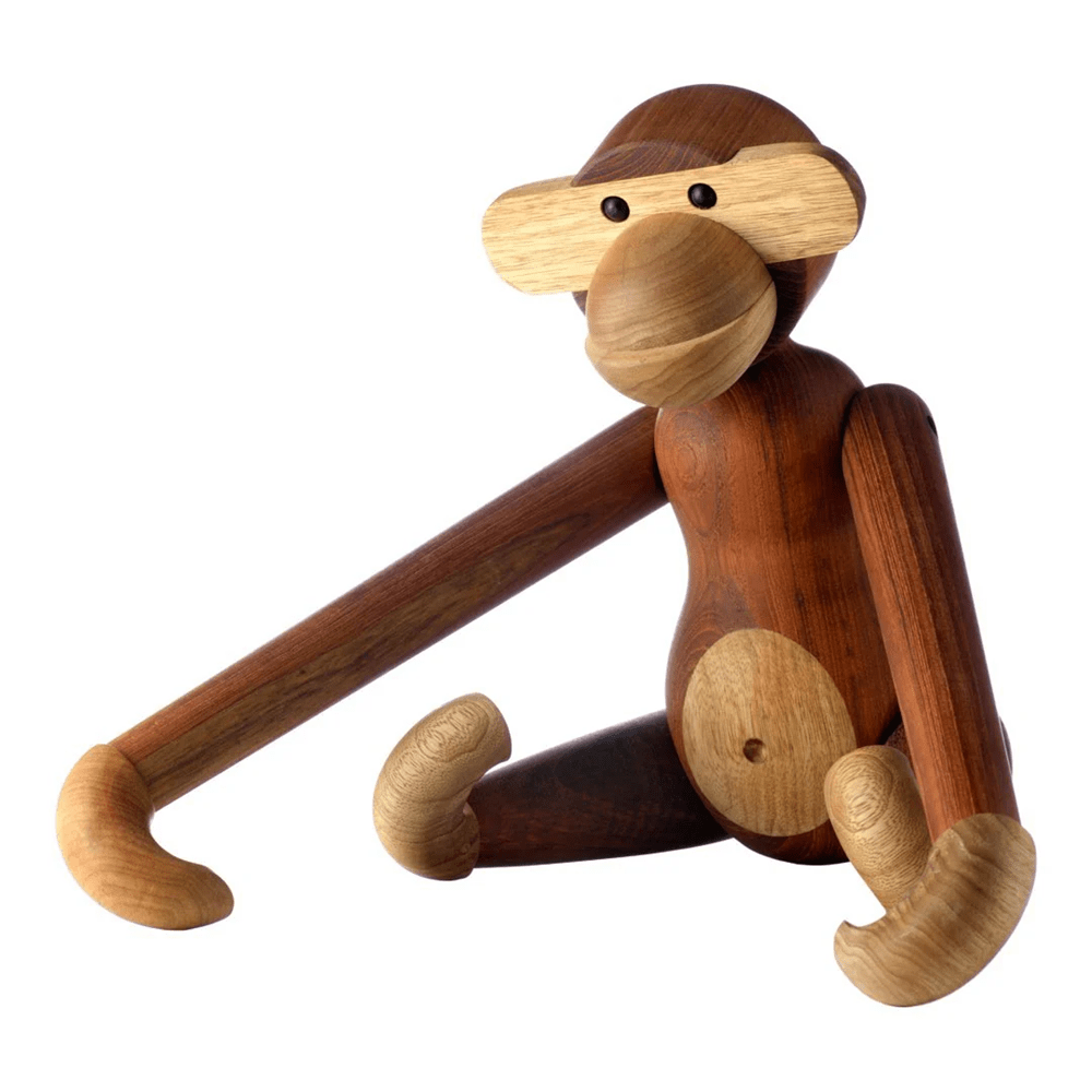 Monkey Figurine Wooden Animals Kay Bojesen Large Teak/Limba
