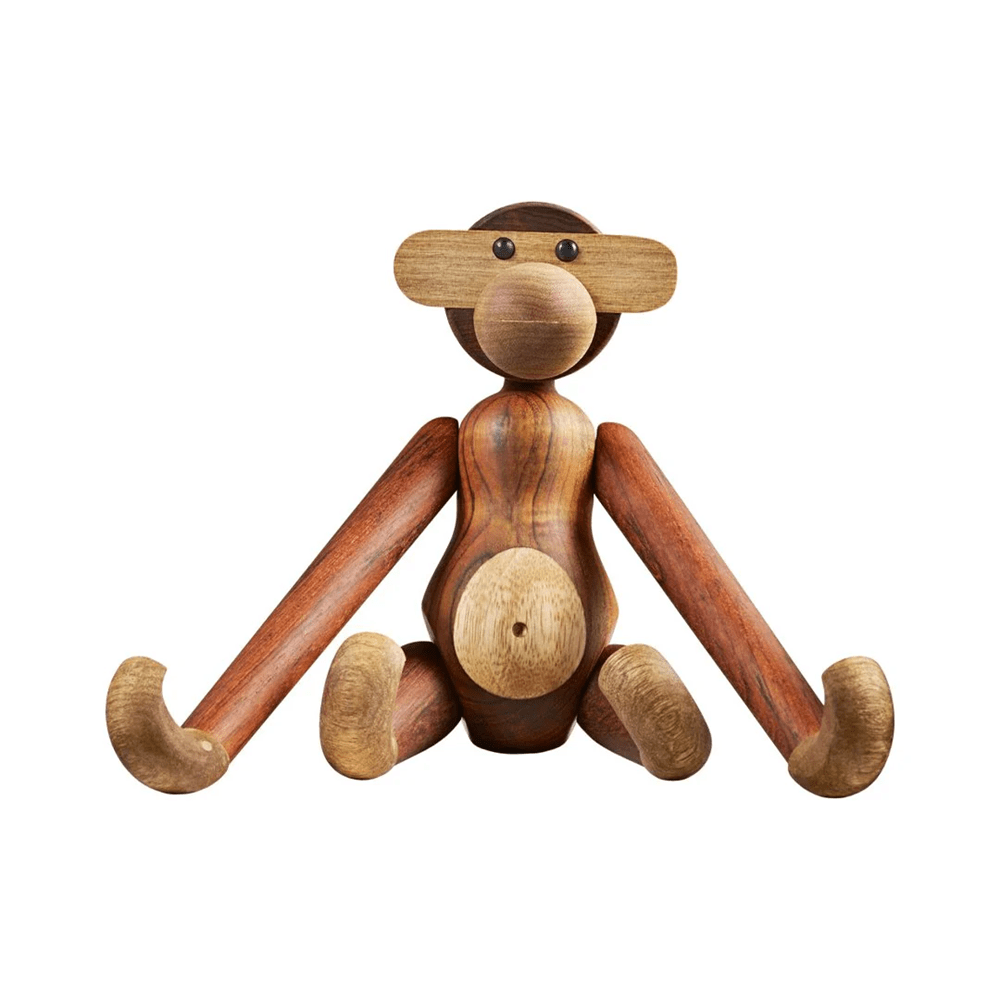 Monkey Figurine Wooden Animals Kay Bojesen Medium Teak/Limba