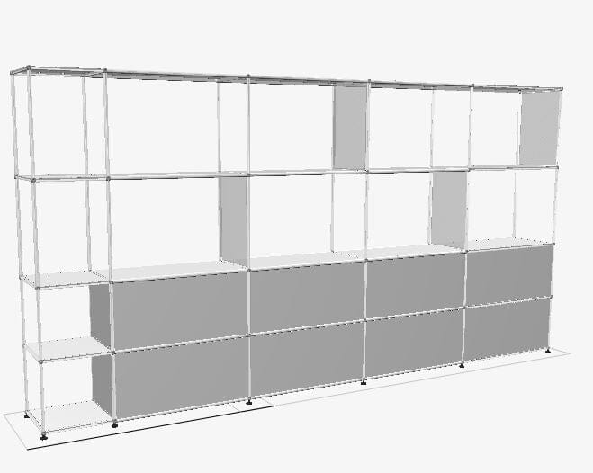USM Haller Custom Wall Unit, Pure White - Addition (New unit dimensions: 132"w x 15"d x 69"h) USM