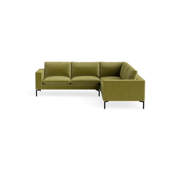 New Standard Sectional Sofa BluDot Right Loden Velvet - Black Legs