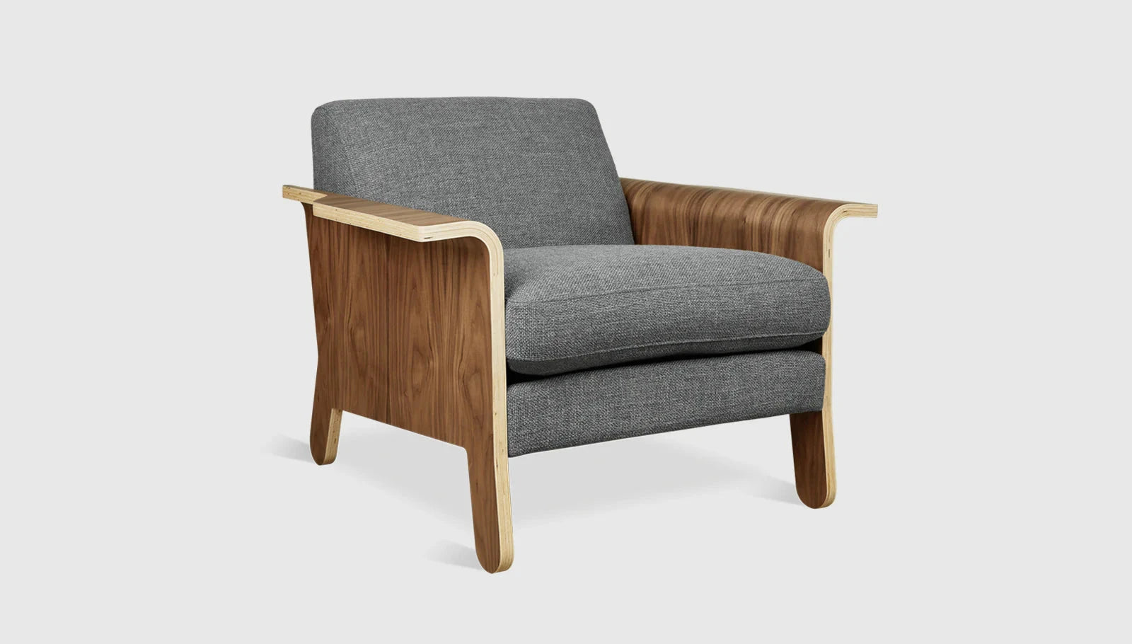 Lodge Chair lounge chair Gus Modern Andorra Pewter Walnut