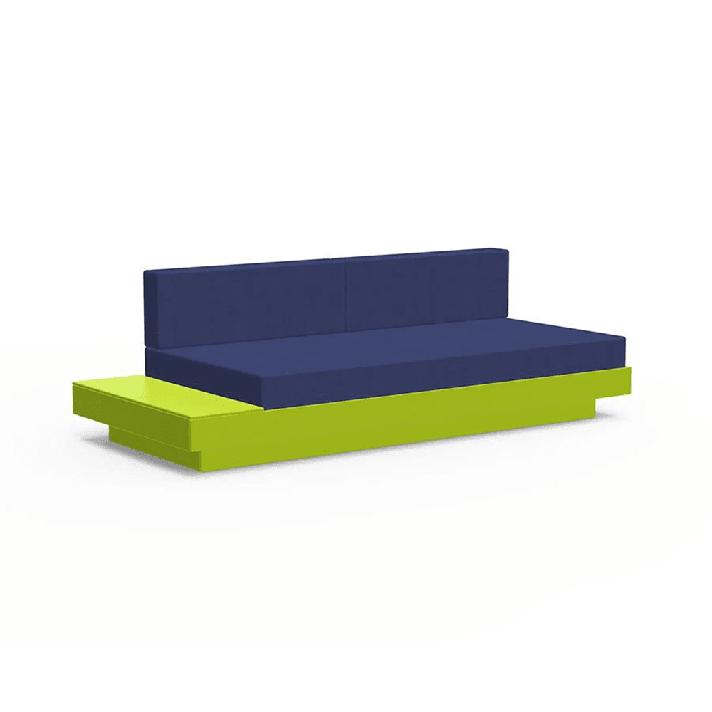 Platform One Sofa with Left or Right Table Sofas Loll Designs Leaf Green Canvas Navy