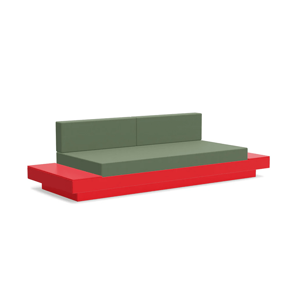 Platform One Sofa with Tables Sofas Loll Designs Apple Red Canvas Fern