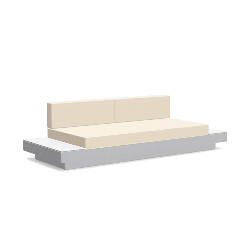 Platform One Sofa with Left or Right Table Sofas Loll Designs Driftwood Canvas Flax