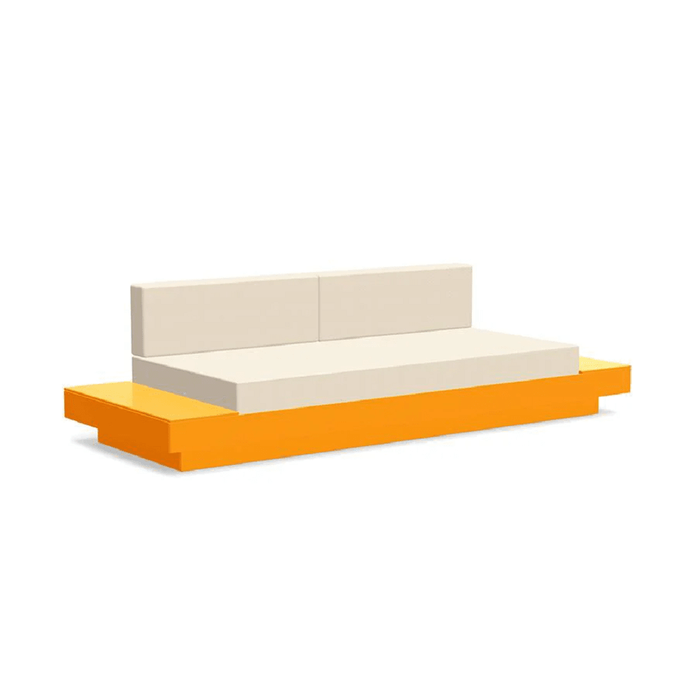 Platform One Sofa with Tables Sofas Loll Designs Sunset Orange Canvas Flax