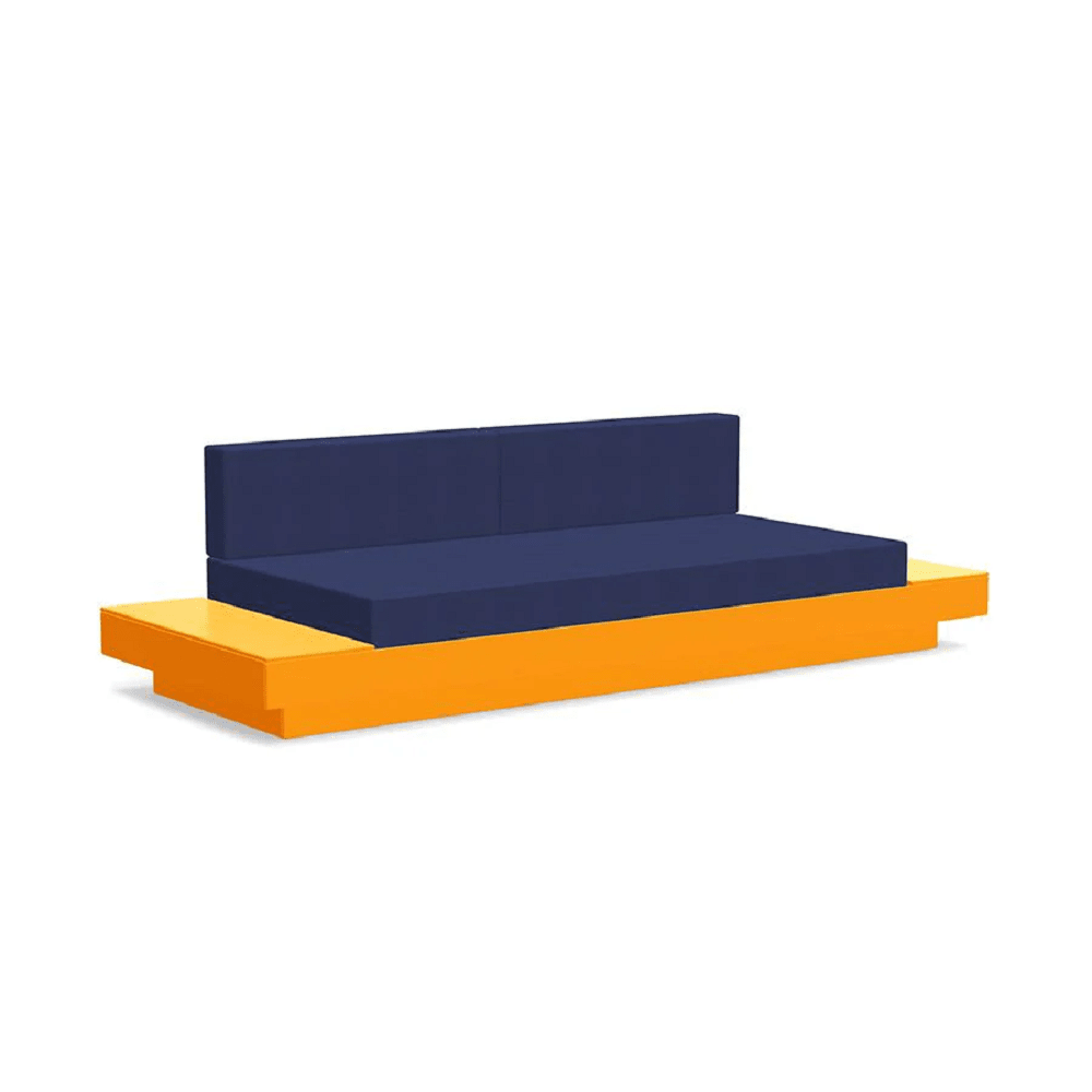 Platform One Sofa with Tables Sofas Loll Designs Sunset Orange Canvas Navy