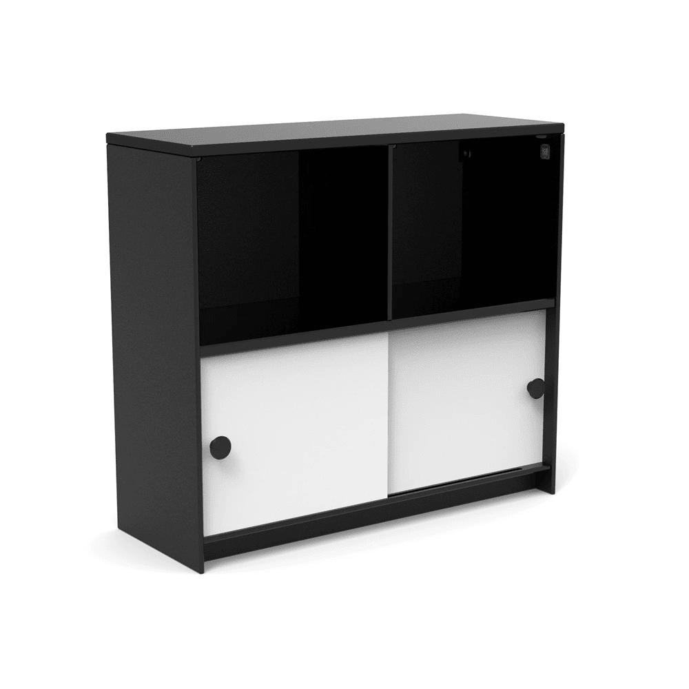 Slider Cubby Cabinet storage Loll Designs Black Cloud White