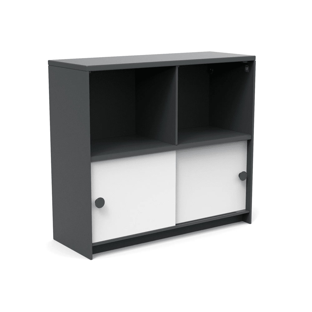 Slider Cubby Cabinet storage Loll Designs Charcoal Grey Cloud White