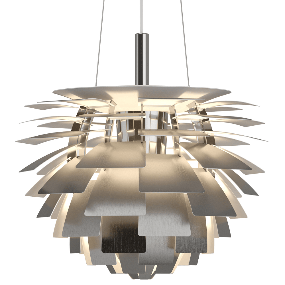 PH Artichoke Pendant hanging lamps Louis Poulsen Brushed Stainless Steel