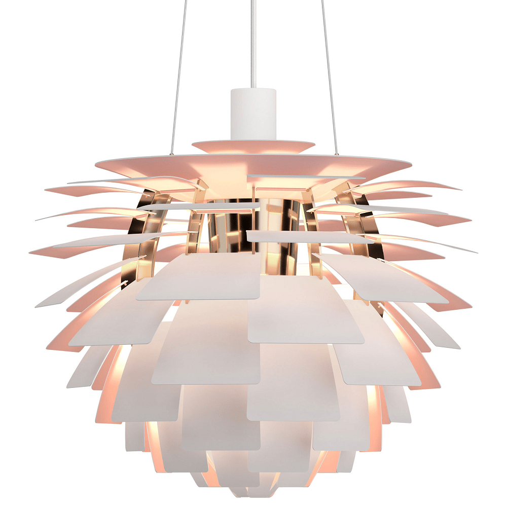 PH Artichoke Pendant hanging lamps Louis Poulsen Matte White / Pale Rose