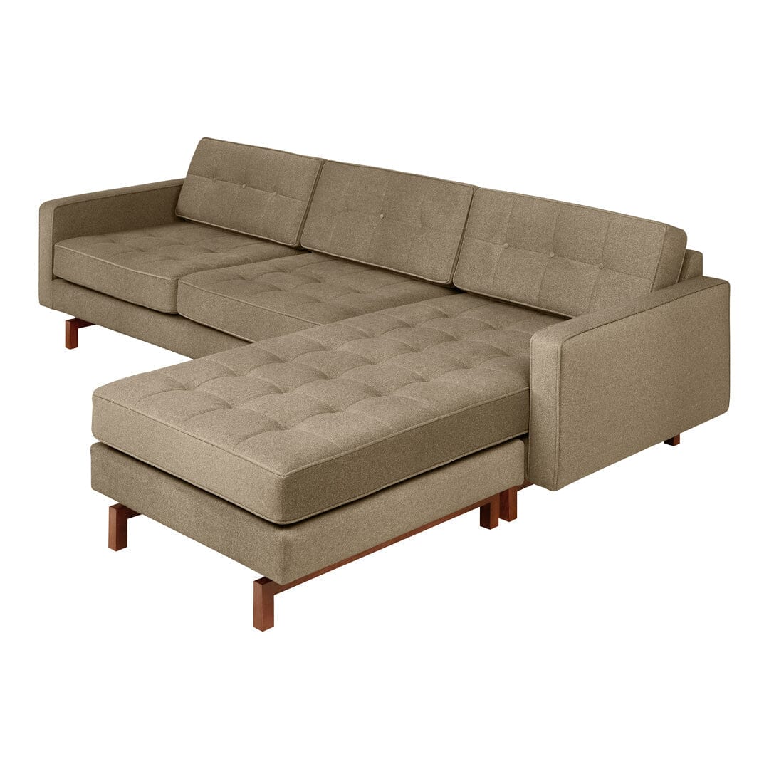 Jane 2 Bi-Sectional Sofa Gus Modern Merino Mocha Walnut