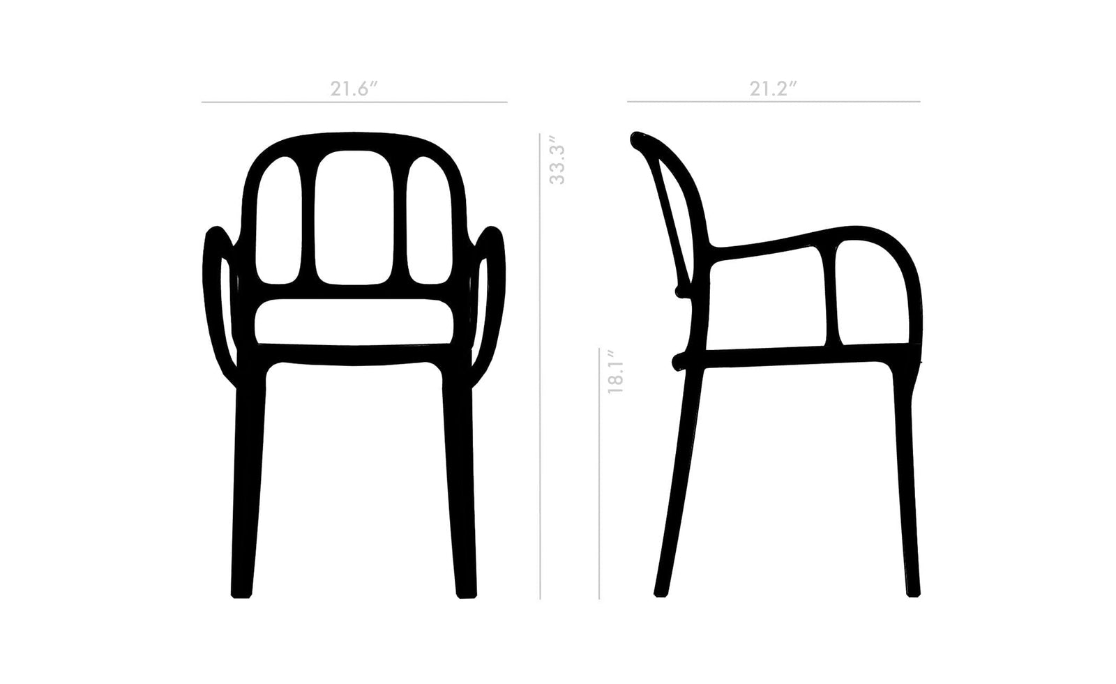 Magis Mila Stacking Chair 2-Pack Chairs Magis