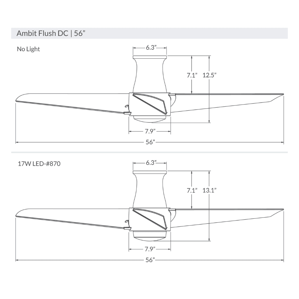 Ambit Flush DC | 56″ Ceiling Fans Modern Fan Co