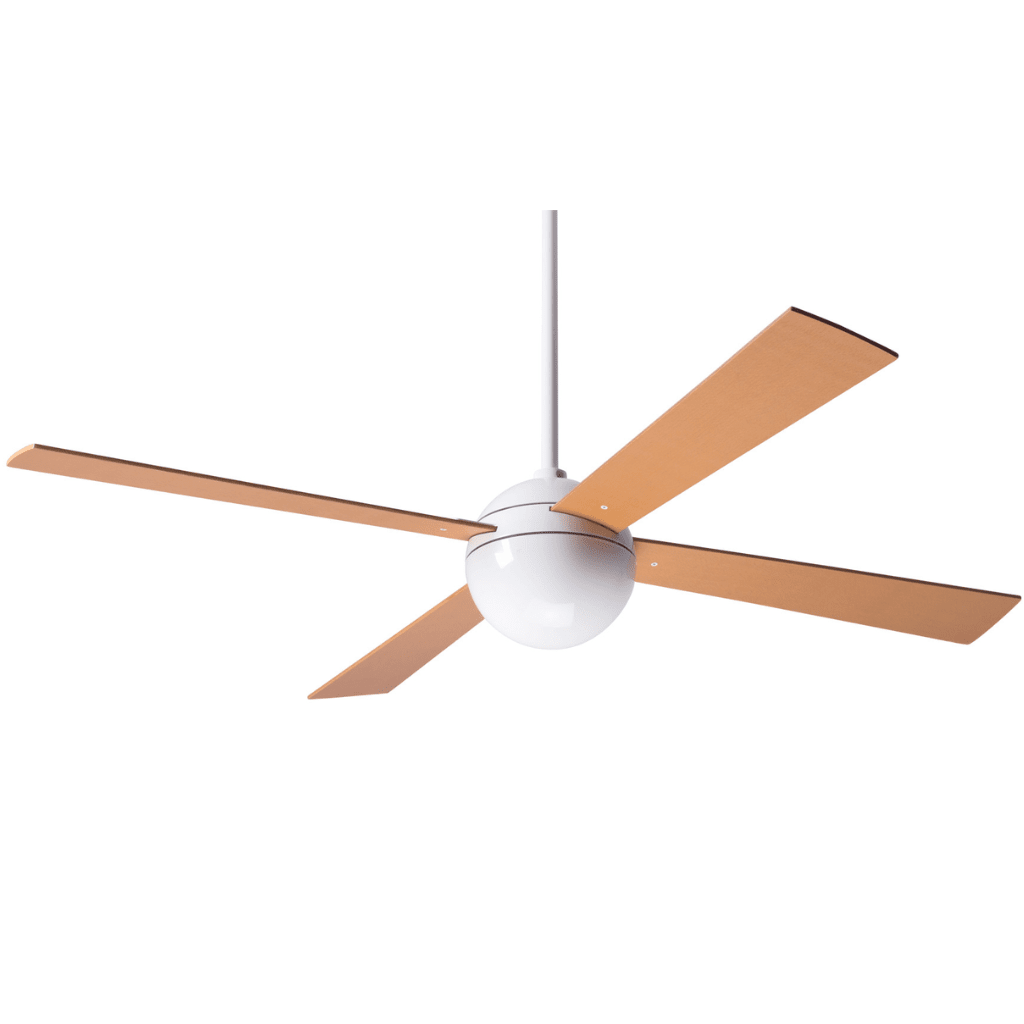 Ball 52" Ceiling Fan Ceiling Fans Modern Fan Co Gloss White Maple Fan Speed Only Without Light
