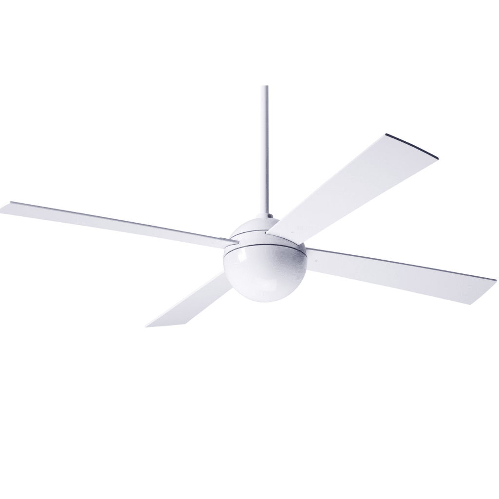 Ball 52" Ceiling Fan Ceiling Fans Modern Fan Co Gloss White White Fan Speed Only Without Light