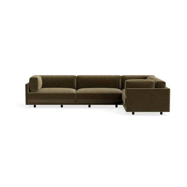 Sunday L Sectional Sofa sofa BluDot Moss Velvet Left