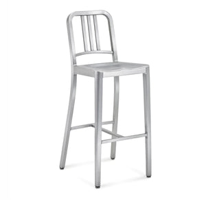 Emeco Navy Bar Stool Side/Dining Emeco Hand Brushed No Seat Pad No Glides