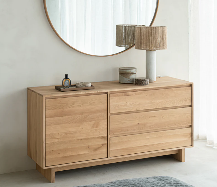 Oak Wave 1 Door 3 Drawer Sideboard ***MOVING SALE***