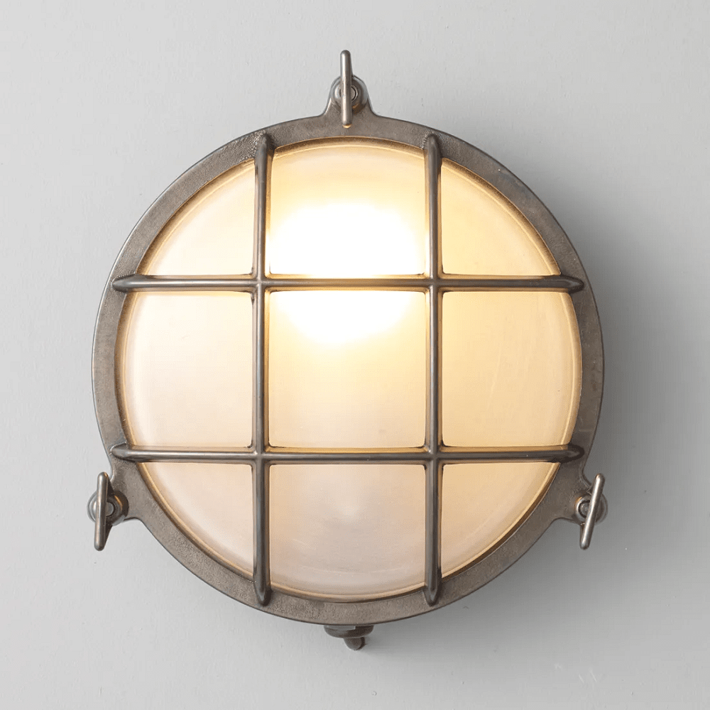 Brass Bulkhead Outdoor Wall Light Outdoor Lighting Original BTC Weathered Brass Bulkhead