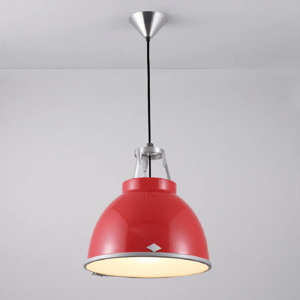 Titan Size 1 Pendant Light suspension lamps Original BTC Red with Etched Glass