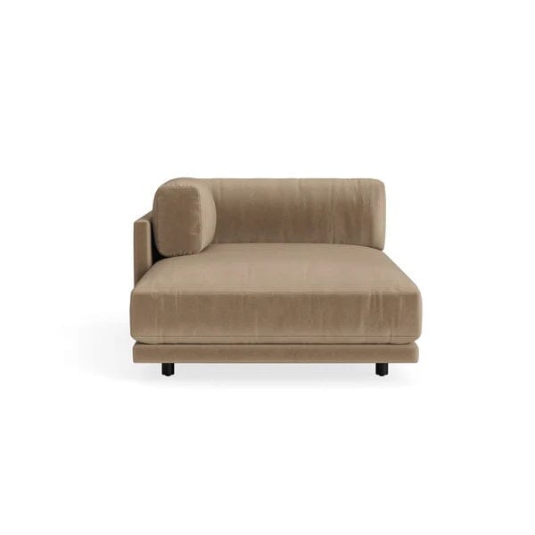 Sunday Chaise Chaise Longue BluDot Left Arm Otter Velvet