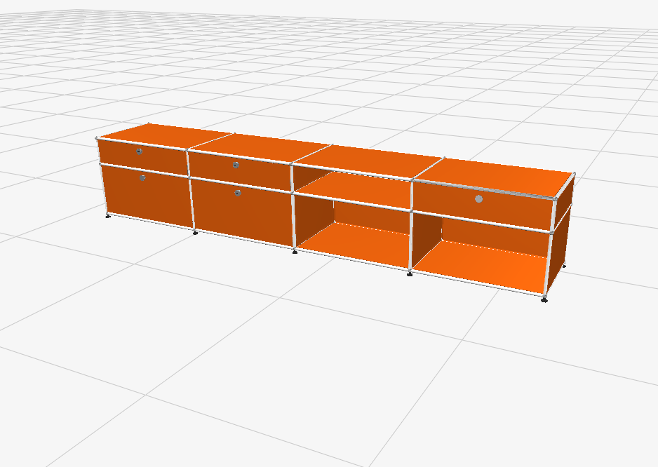 USM Haller Custom 4x2 Orange 118" x 20"