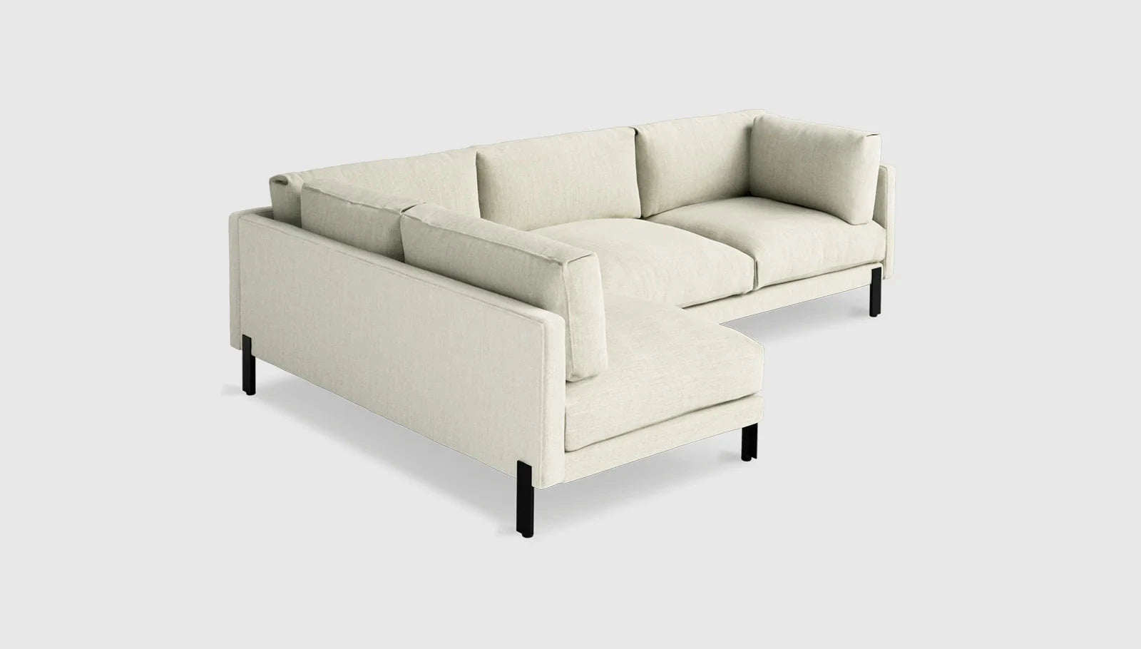 Silverlake Sectional Sofa Gus Modern Sutton Canvas Black Left Facing