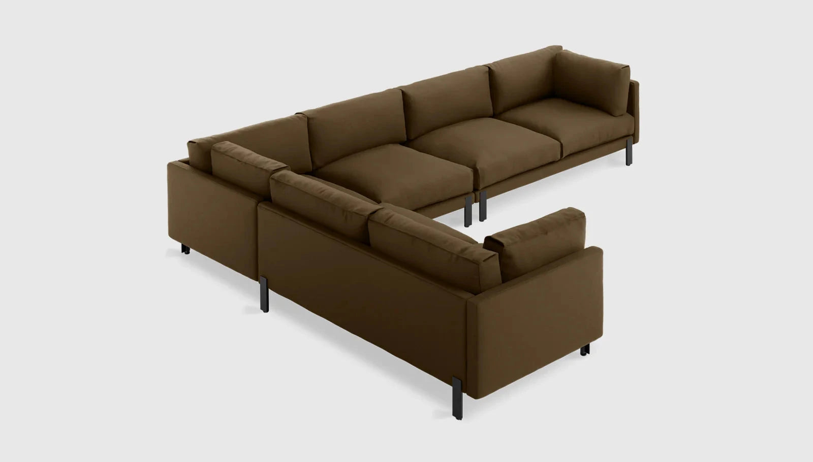 Silverlake XL Sectional Sofa Gus Modern Velvet Cocoa Left Facing